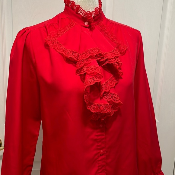 VTG Red Blouse - Picture 1 of 9
